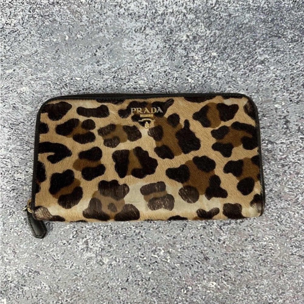 Prada Animal Print Leather Wallet